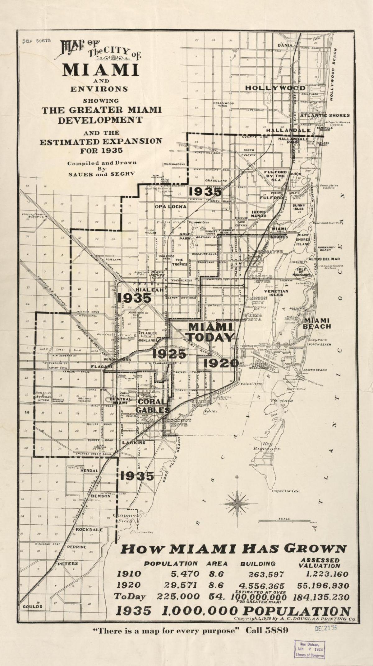 Historische Karte von Miami