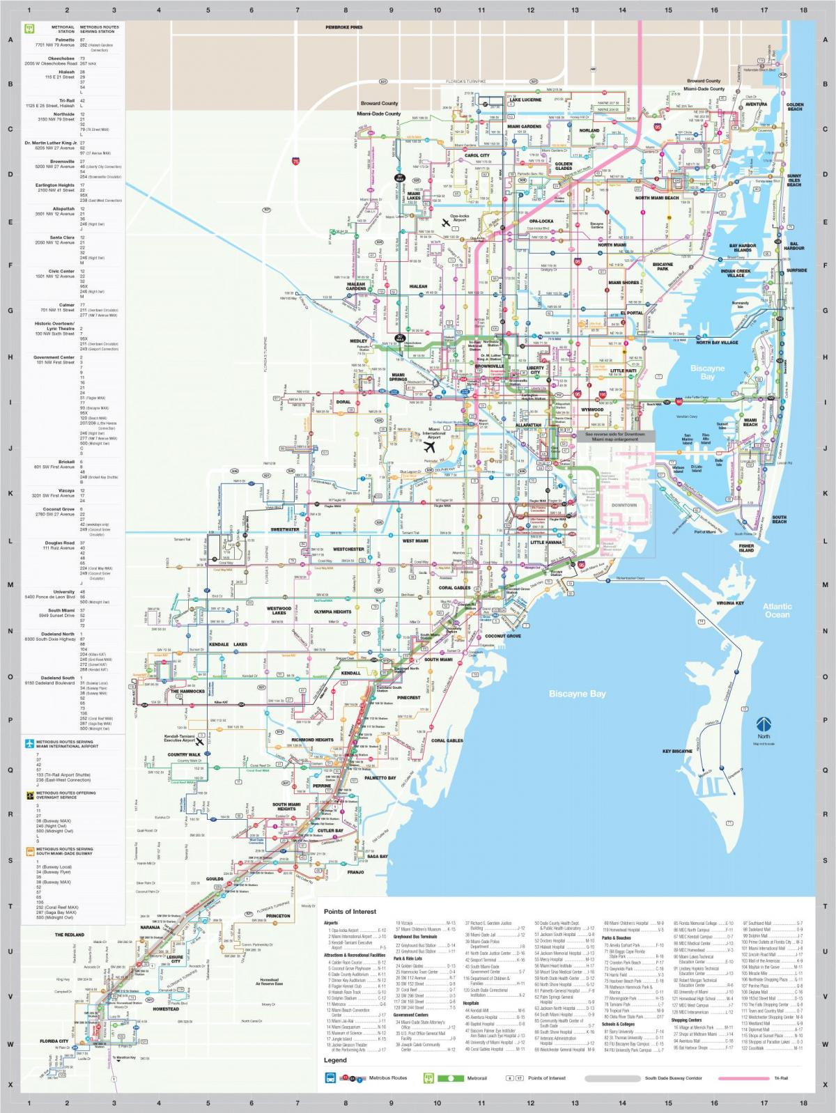 Miami Busbahnhof Karte