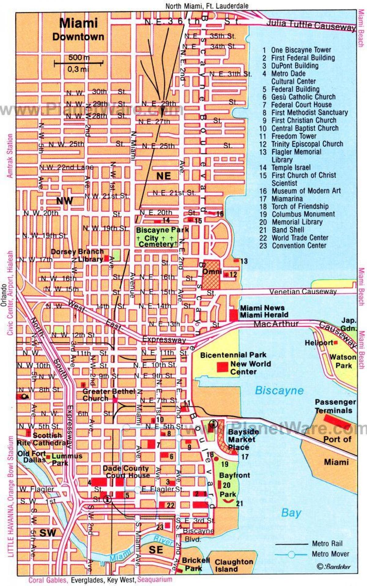 Miami Wandertouren Karte